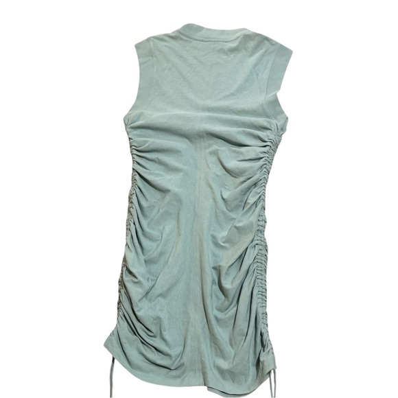 Alexander Wang ruched side mock neck‎ teal jersey mini dress Sz S/M - Picture 6 of 14